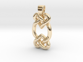 Two hearts knot [pendant] in 9K Yellow Gold 