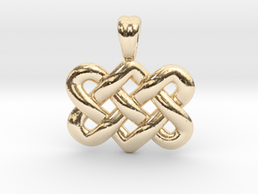 Entwined hearts [pendant] in 9K Yellow Gold 