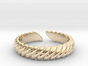 Twisted open ring [sizable ring] in 9K Yellow Gold 