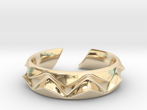 Shark teeth ring [sizable ring] in 9K Yellow Gold 