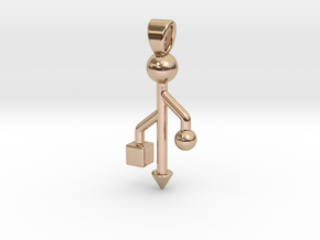 USB connected [pendant] in 9K Rose Gold 