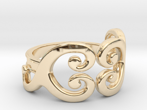 Swirls [ring] in 9K Yellow Gold 