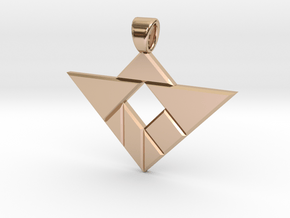 Square hole tangram [pendant] in 9K Rose Gold 