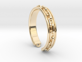 Chained ring [sizable] in 9K Yellow Gold 