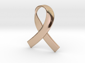 Pink october ribbon to do a pin's in 9K Rose Gold 