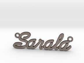 Name Pendant - Sarala in Polished Bronzed-Silver Steel