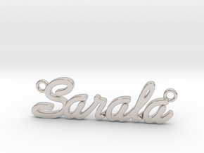 Name Pendant - Sarala in Rhodium Plated Brass