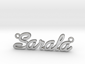 Name Pendant - Sarala in Natural Silver
