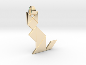 Cat tangram [pendant] in Vermeil