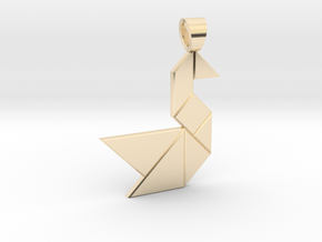Swan tangram [pendant] in Vermeil