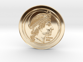 Athena 2023 Barter & Trade Coin in 9K Yellow Gold 