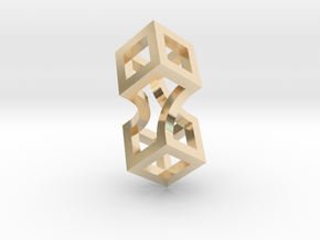 Linked cubes [pendant] in Vermeil
