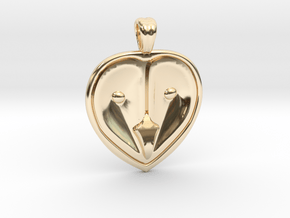 Owl head [pendant] in Vermeil