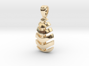 Striped egg [pendant] in Vermeil