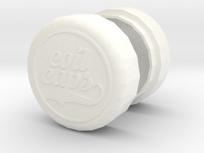 COIL CAPS in White Smooth Versatile Plastic