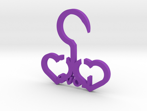 heart hanger with love on it in Purple Processed Versatile Plastic