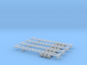 53 foot Container Chassis - Set of 4 - Z scale in Smooth Fine Detail Plastic
