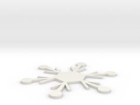 Snowflake ornament in White Natural Versatile Plastic: Medium
