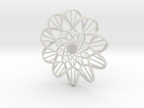  "DNA" Flower Wall Ornament  in White Natural Versatile Plastic