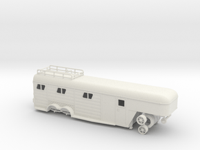 1/64th Vintage type 1950's Horse Trailer  in White Natural Versatile Plastic