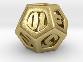 Thoroughly Modern d12 Mini in Natural Brass