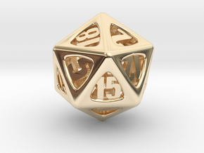 Thoroughly Modern d20 Mini in 14K Yellow Gold