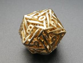 Helix d20 in Natural Brass