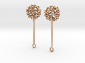 Virus Ball -- Earring Jackets or Earrings in Metal in 9K Rose Gold 