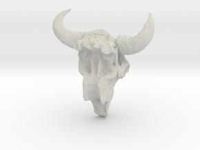 Bison Skull 5.2 cm in Full Color Sandstone