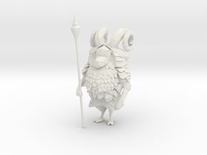 Goat with spear in White Natural Versatile Plastic
