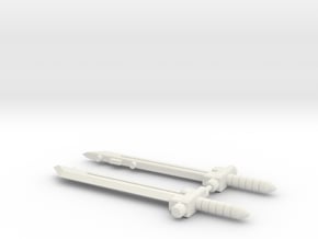 TF Seige Sideswipe Swords Revised in White Natural Versatile Plastic: Medium