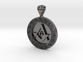Masonic Meander Pendant in Processed Stainless Steel 316L (BJT)