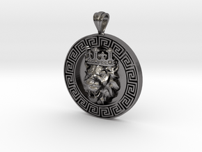King Lion Meander Pendant in Processed Stainless Steel 316L (BJT)