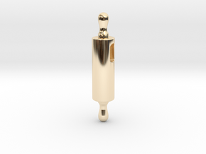 Rolling Pin pendant in 14K Yellow Gold
