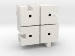 Cube slider (with sprues) set A in White Natural Versatile Plastic