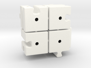 Cube slider (with sprues) set A in White Smooth Versatile Plastic