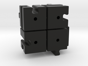 Cube slider (with sprues) set A in Black Smooth Versatile Plastic