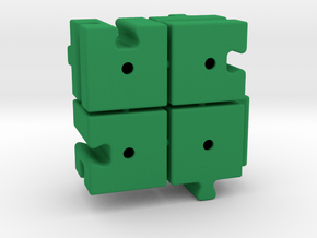 Cube slider (with sprues) set A in Green Smooth Versatile Plastic