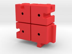 Cube slider (no sprues) set A in Red Smooth Versatile Plastic