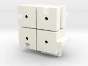 Cube slider (with sprues) set B in White Smooth Versatile Plastic
