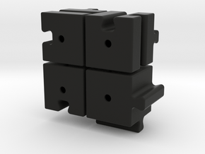 Cube slider (with sprues) set B in Black Smooth Versatile Plastic