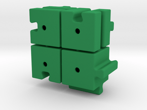 Cube slider (with sprues) set B in Green Smooth Versatile Plastic