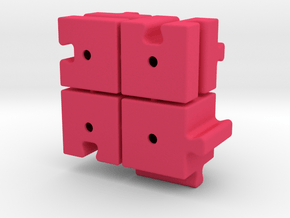 Cube slider (with sprues) set B in Pink Smooth Versatile Plastic