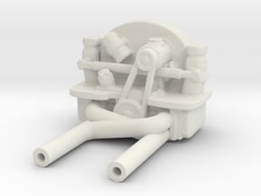 VW Boxer (Speed Exhaust) 1/64 engine for Gaslands in White Natural Versatile Plastic
