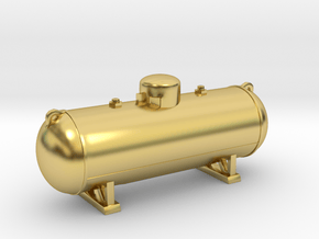 Propane tank 500 gallon. HO Scale (1:87) in Polished Brass