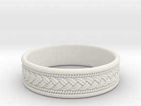 Braided Celtic Knot Ring Custom size 8.5 in White Natural Versatile Plastic