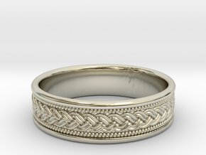 Braided Celtic Knot Ring Custom size 8.5 in 14k White Gold