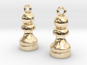 Chess pawn in 14k Gold Plated Brass