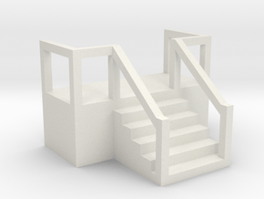 Mobile Home Stair #1 Z scale in White Natural Versatile Plastic