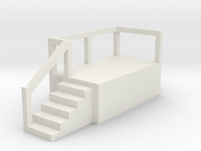Mobile Home Stair #2 Z scale in White Natural Versatile Plastic